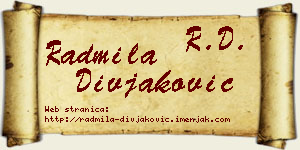 Radmila Divjaković vizit kartica